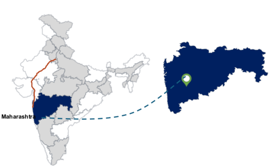 Map of Maharashtra highlighting Dighi Port