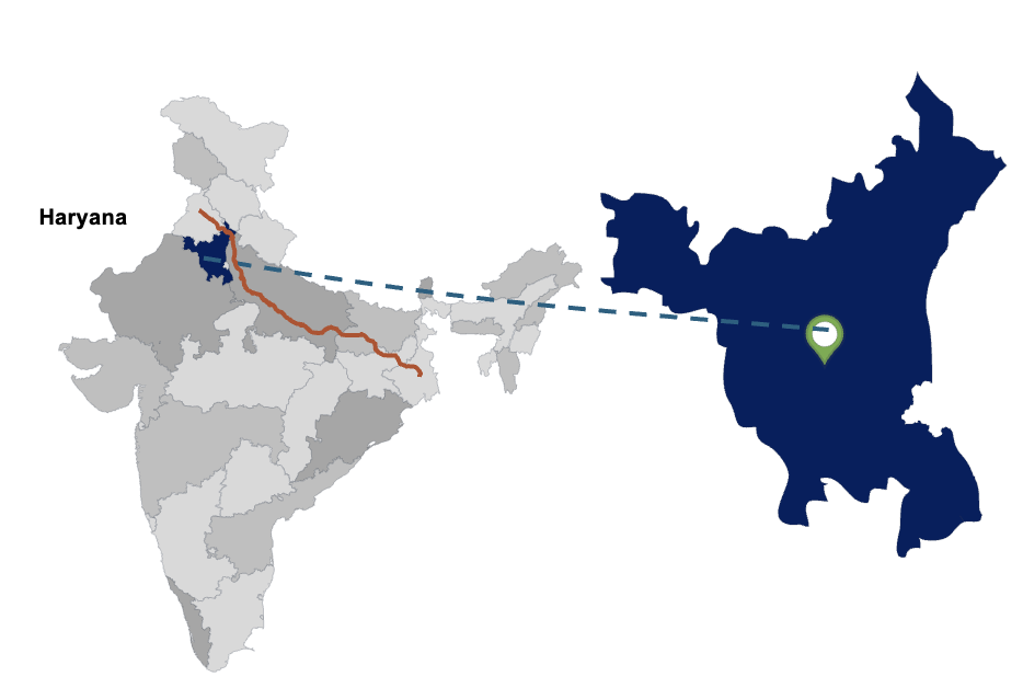 Map of Haryana highlighting Hisar
