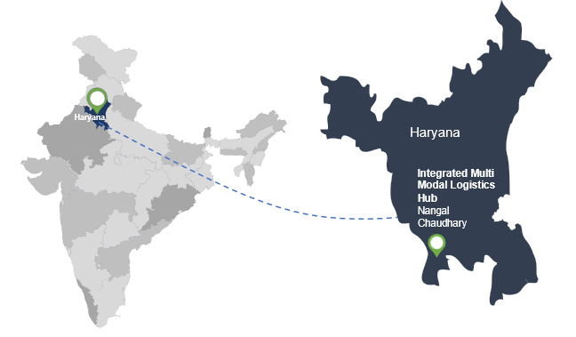 Haryana map showing Nangal Chaudhary location